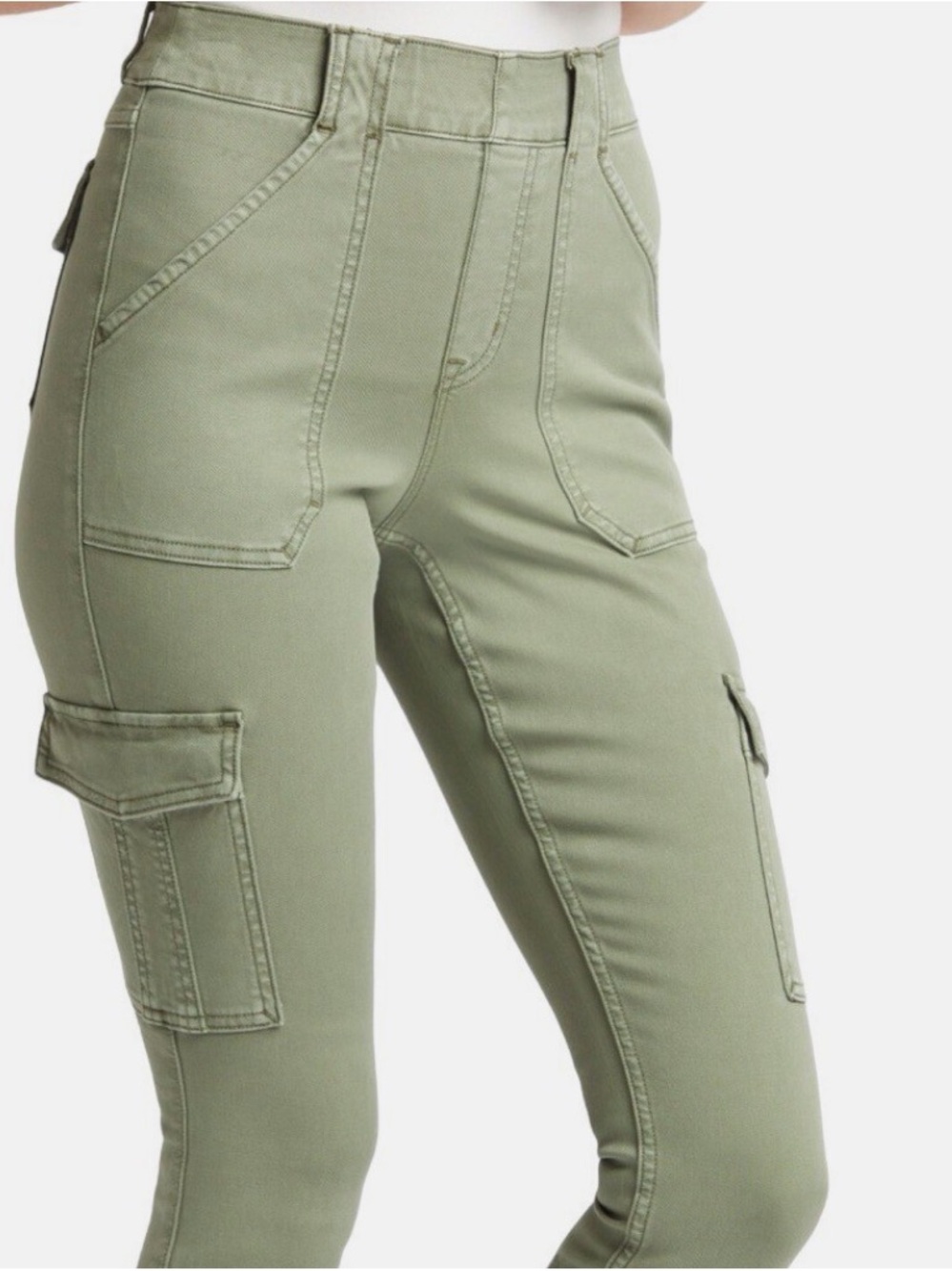 SPANX Soft Green/Blue High-Rise Skinny Cargo Pants
